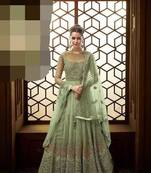 Green embroidered santoon salwar