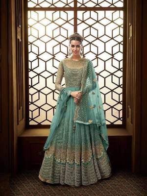 Sky-blue embroidered santoon salwar 1
