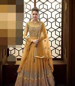 Yellow embroidered santoon salwar