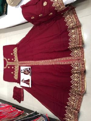 Maroon embroidered santoon salwar 2