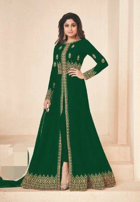 Green embroidered santoon salwar 1