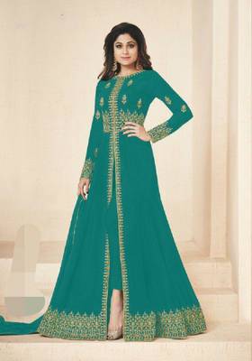 Blue embroidered santoon salwar 1