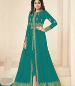 Blue embroidered santoon salwar