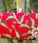 bagzVela Red Designer Box Clutch