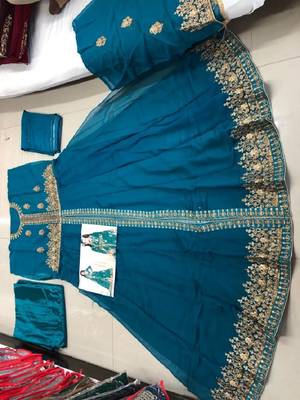 Blue embroidered santoon salwar 2