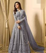 Blue embroidered santoon salwar