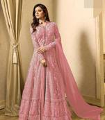 Pink embroidered santoon salwar