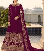 Purple embroidered santoon salwar