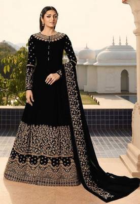 Black embroidered santoon salwar 1