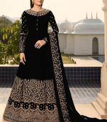 Black embroidered santoon salwar