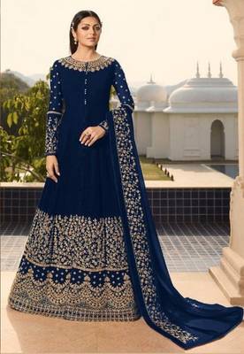 Blue embroidered santoon salwar 1