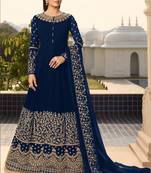 Blue embroidered santoon salwar