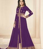 Purple embroidered santoon salwar