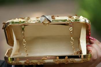 bagzVela Antique Gold Sequin Box Clutch 2