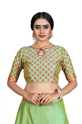 Multicolor jacquard jacquard semi stitched lehenga 2