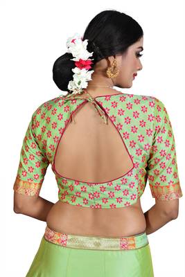 Multicolor jacquard jacquard semi stitched lehenga 3