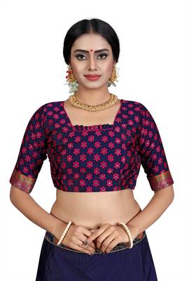 Multicolor jacquard jacquard semi stitched lehenga 2