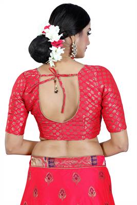 Multicolor jacquard jacquard semi stitched lehenga 3