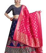 Multicolor jacquard jacquard semi stitched lehenga