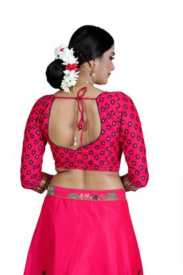 Multicolor jacquard jacquard semi stitched lehenga 3