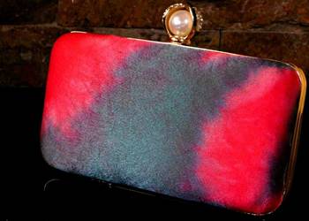 bagzVela Dark Pink & Green Color Clutch 2