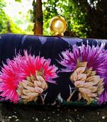 bagzVela Black Color Flower Print Clutch