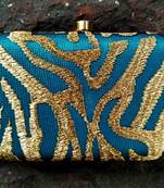 bagzVela Light Green & Golden Color Clutch