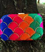 bagzVela Multicolored Kutch Embroidered Box Clutch