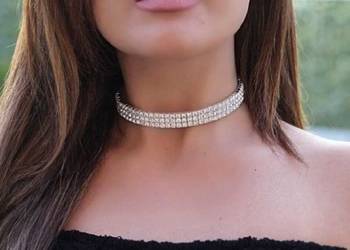 Silver diamond chokers 1
