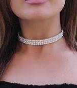 Silver diamond chokers