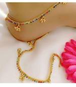 Multicolor diamond anklets
