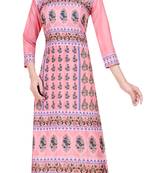 Pink printed crepe kurtas-and-kurtis
