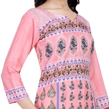 Pink printed crepe kurtas-and-kurtis 2