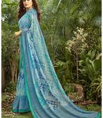  multicolor printed georgette saree with blouse