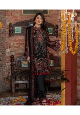 Black embroidered chiffon salwar 1