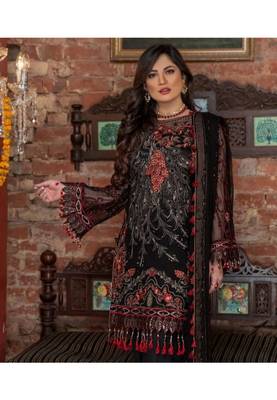 Black embroidered chiffon salwar 3