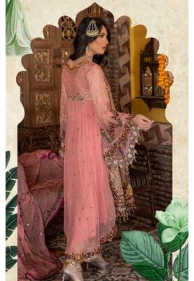 Beige embroidered chiffon salwar 3
