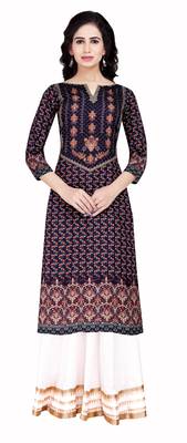 Coffee printed crepe kurtas-and-kurtis 1