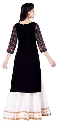 Coffee printed crepe kurtas-and-kurtis 2