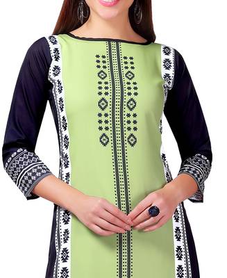 Green printed crepe kurtas-and-kurtis 3