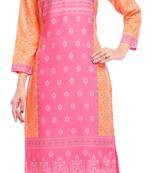 Pink printed crepe kurtas-and-kurtis