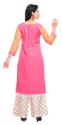 Pink printed crepe kurtas-and-kurtis 2