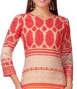 Red printed crepe kurtas-and-kurtis
