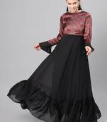 Black Printed Georgette Islamic Dresses