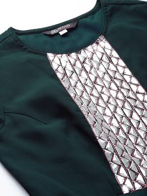 Green Embroidered Georgette Islamic Dresses 5