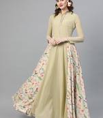 Green Printed Georgette Islamic Dresses