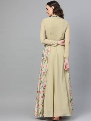 Green Printed Georgette Islamic Dresses 3