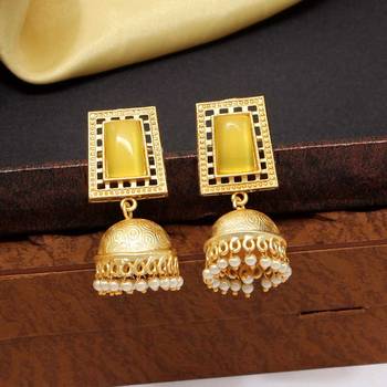 Yellow jhumkas 2