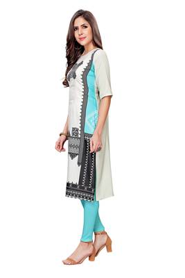 Off-white printed crepe ethnic-kurtis 2