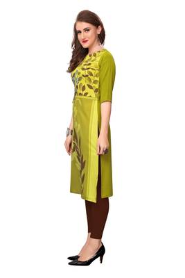Green printed crepe ethnic-kurtis 2